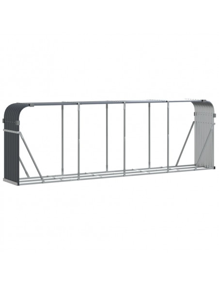 Portaceppi Antracite 300x45x100 cm in Acciaio Zincato