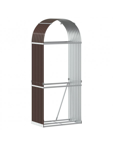 Portaceppi Marrone 80x45x190 cm in Acciaio Zincato
