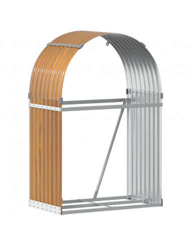 Portaceppi Marrone Chiaro 80x45x120 cm in Acciaio Zincato