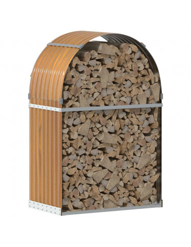 Portaceppi Marrone Chiaro 80x45x120 cm in Acciaio Zincato