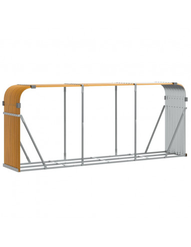 Portaceppi Marrone Chiaro 234x45x100 cm in Acciaio Zincato