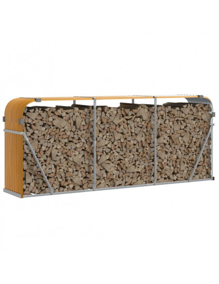 Portaceppi Marrone Chiaro 234x45x100 cm in Acciaio Zincato
