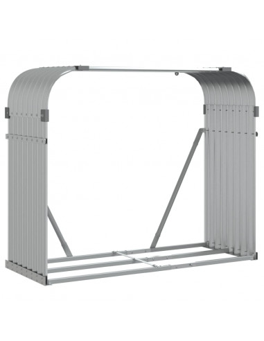 Portaceppi Argento 120x45x100 cm in Acciaio Zincato