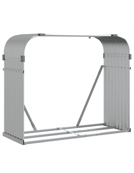 Portaceppi Argento 120x45x100 cm in Acciaio Zincato