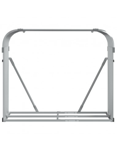 Portaceppi Argento 120x45x100 cm in Acciaio Zincato