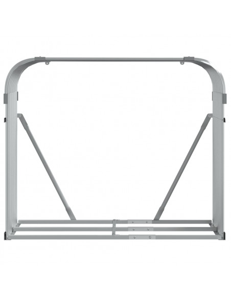 Portaceppi Argento 120x45x100 cm in Acciaio Zincato