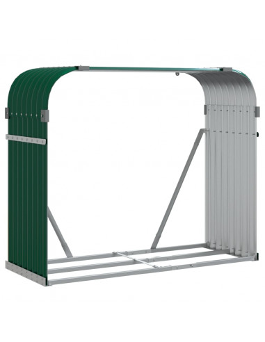 Portaceppi Verde 120x45x100 cm in Acciaio Zincato