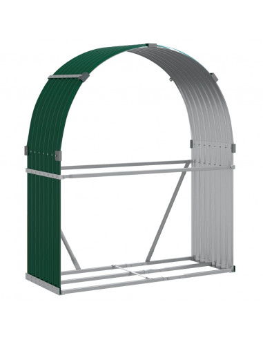 Portaceppi Verde 120x45x140 cm in Acciaio Zincato