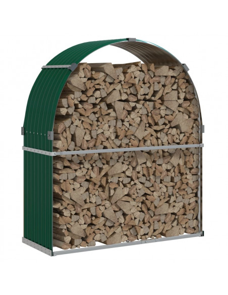 Portaceppi Verde 120x45x140 cm in Acciaio Zincato
