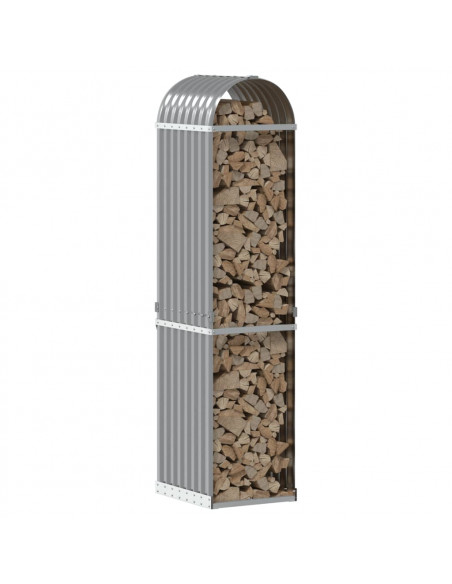 Portaceppi Grigio Chiaro 40x45x170 cm in Acciaio Zincato