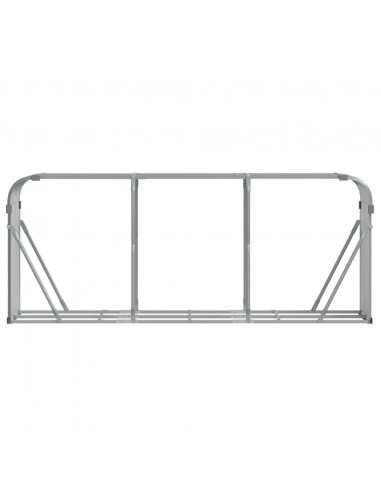 Portaceppi Grigio Chiaro 234x45x100 cm in Acciaio Zincato