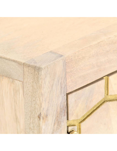 Credenza Oro 120x30x75 cm Legno Massello di Mango