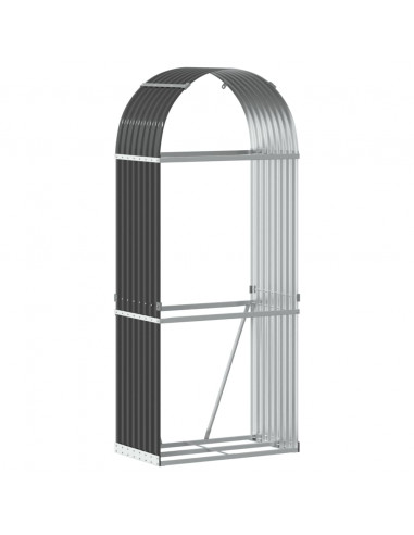 Portaceppi Antracite 80x45x190 cm in Acciaio Zincato