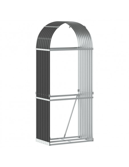 Portaceppi Antracite 80x45x190 cm in Acciaio Zincato