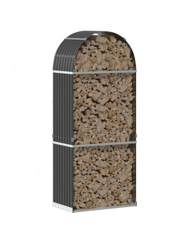 Portaceppi Antracite 80x45x190 cm in Acciaio Zincato