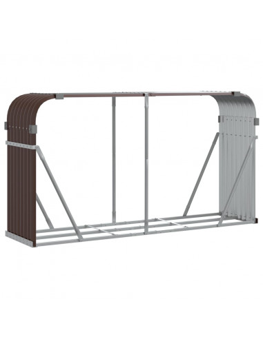 Portaceppi Marrone 180x45x100 cm in Acciaio Zincato