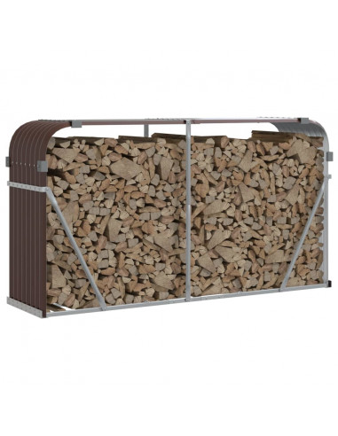 Portaceppi Marrone 180x45x100 cm in Acciaio Zincato