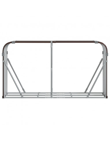 Portaceppi Marrone 180x45x100 cm in Acciaio Zincato