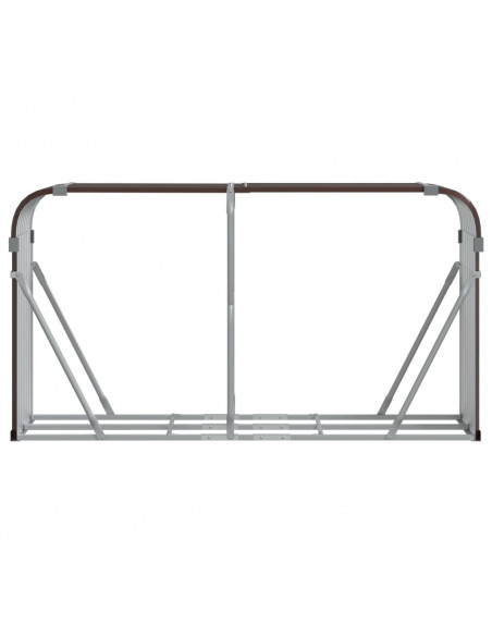 Portaceppi Marrone 180x45x100 cm in Acciaio Zincato