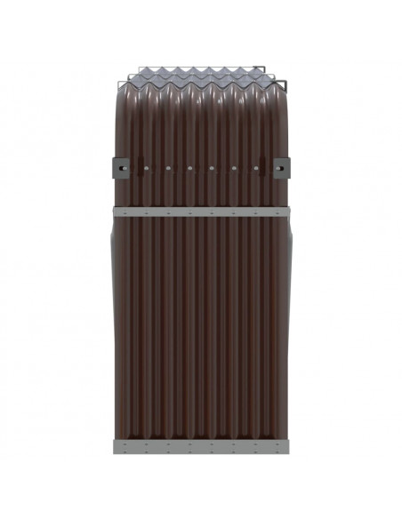 Portaceppi Marrone 180x45x100 cm in Acciaio Zincato