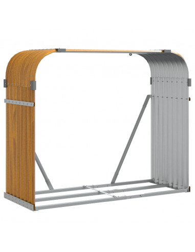 Portaceppi Marrone Chiaro 120x45x100 cm in Acciaio Zincato