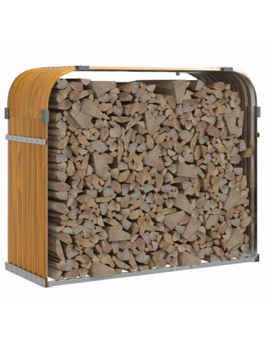 Portaceppi Marrone Chiaro 120x45x100 cm in Acciaio Zincato