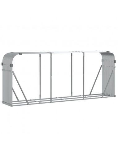 Portaceppi Argento 234x45x100 cm in Acciaio Zincato