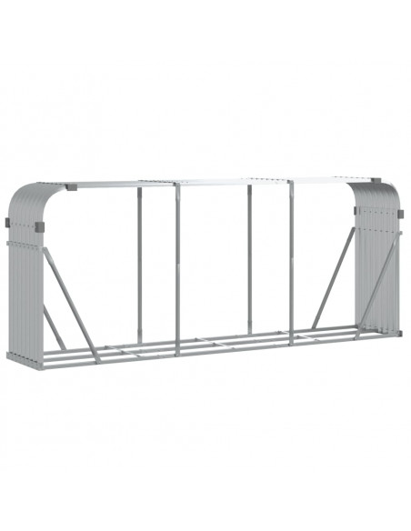Portaceppi Argento 234x45x100 cm in Acciaio Zincato