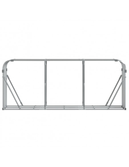 Portaceppi Argento 234x45x100 cm in Acciaio Zincato