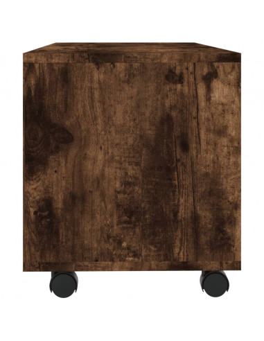 Mobile TV con Ruote Rovere Fumo 90x35x35cm in Legno Multistrato