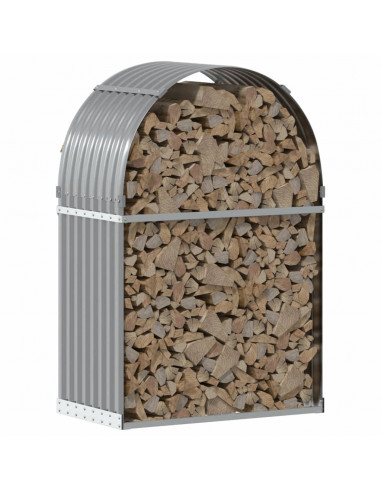 Portaceppi Grigio Chiaro 80x45x120 cm in Acciaio Zincato