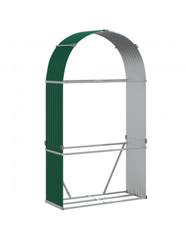 Portaceppi Verde 120x45x210 cm in Acciaio Zincato