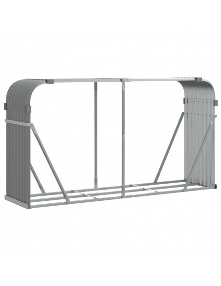 Portaceppi Grigio Chiaro 180x45x100 cm in Acciaio Zincato
