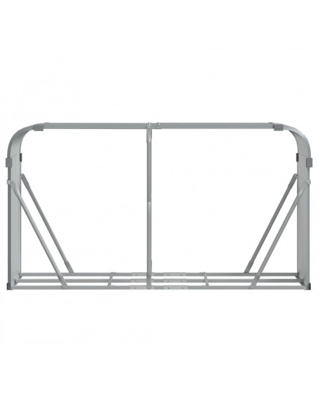 Portaceppi Grigio Chiaro 180x45x100 cm in Acciaio Zincato