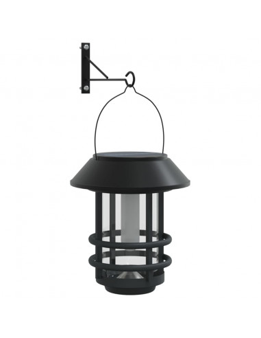 Lanterne Solari per Esterni 2 pz Fiamma Tremolante Bianco Caldo