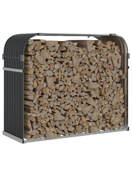 Portaceppi Antracite 120x45x100 cm in Acciaio Zincato