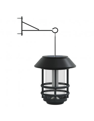 Lanterne Solari per Esterni 2 pz Fiamma Tremolante Bianco Caldo