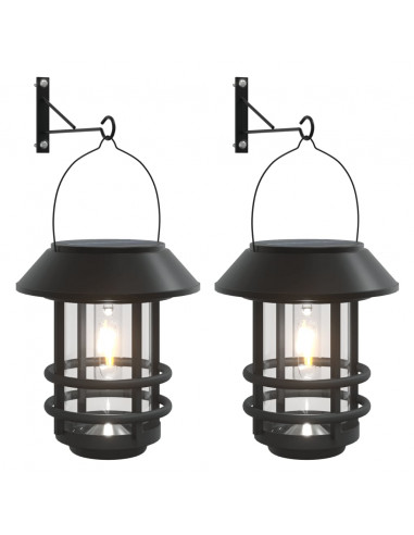 Lanterne Solari da Parete per Esterni 2 pz Bianche