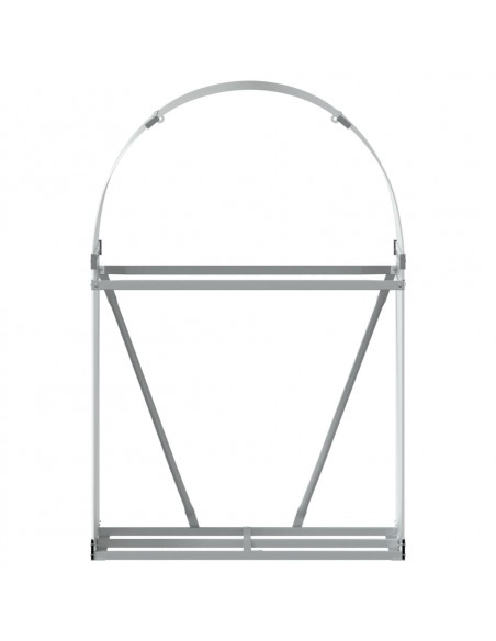 Portaceppi Argento 80x45x120 cm in Acciaio Zincato