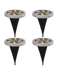 Luci Solari da Terra con Picchetti da Esterno 4pz Bianco Caldo 2