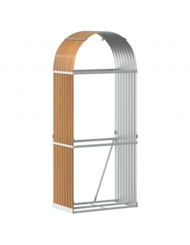 Portaceppi Marrone Chiaro 80x45x190 cm in Acciaio Zincato