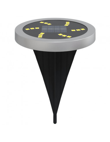 Luci Solari da Terra con Picchetti da Esterno 4pz Bianco Caldo