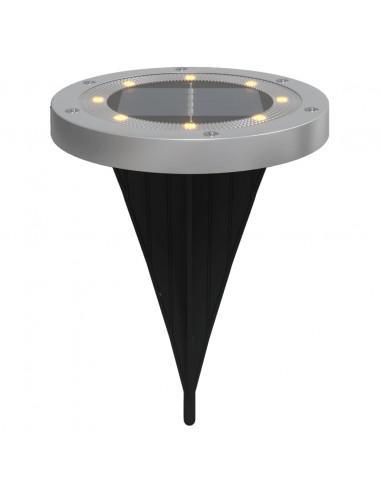 Luci Solari da Terra con Picchetti da Esterno 12pz Bianco Caldo