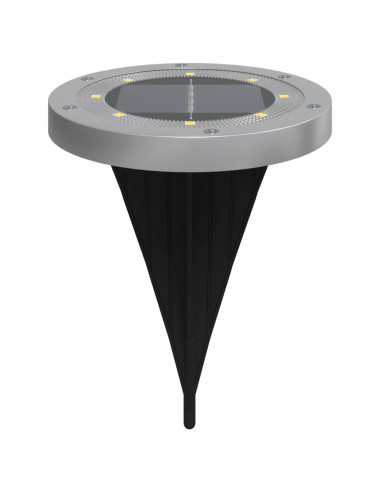 Luci Solari da Terra con Picchetti da Esterno 12pz Bianco Caldo