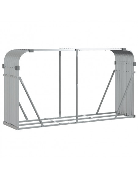 Portaceppi Argento 180x45x100 cm in Acciaio Zincato