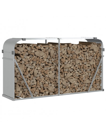 Portaceppi Argento 180x45x100 cm in Acciaio Zincato