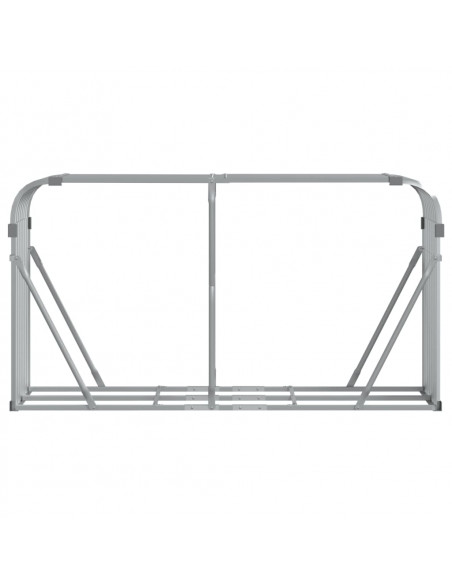 Portaceppi Argento 180x45x100 cm in Acciaio Zincato