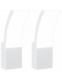 Applique per Esterni con LED 2 pz Bianche Alluminio Pressofuso 2