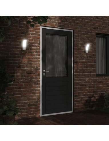 Applique per Esterni con LED 2 pz Bianche Alluminio Pressofuso