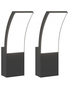 Applique per Esterni con LED 2 pz Nere Alluminio Pressofuso 2